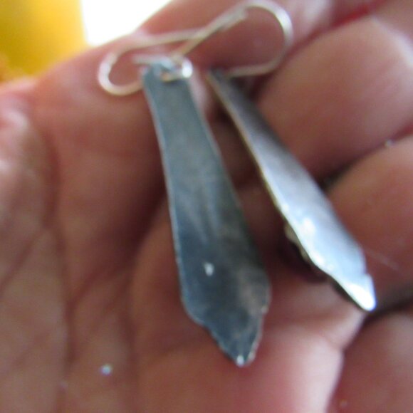 Sterling Silver and Alexandrite Handmade Earrings - Picture 3 of 3